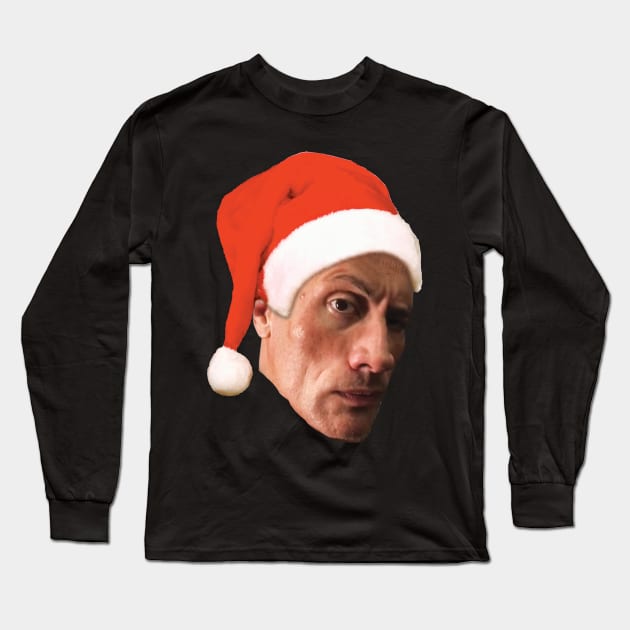 The rock eyebrow raise face Christmas meme Long Sleeve T-Shirt by WELP